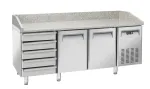 Marble Top Pizza Fridge With Ambient Drawers
