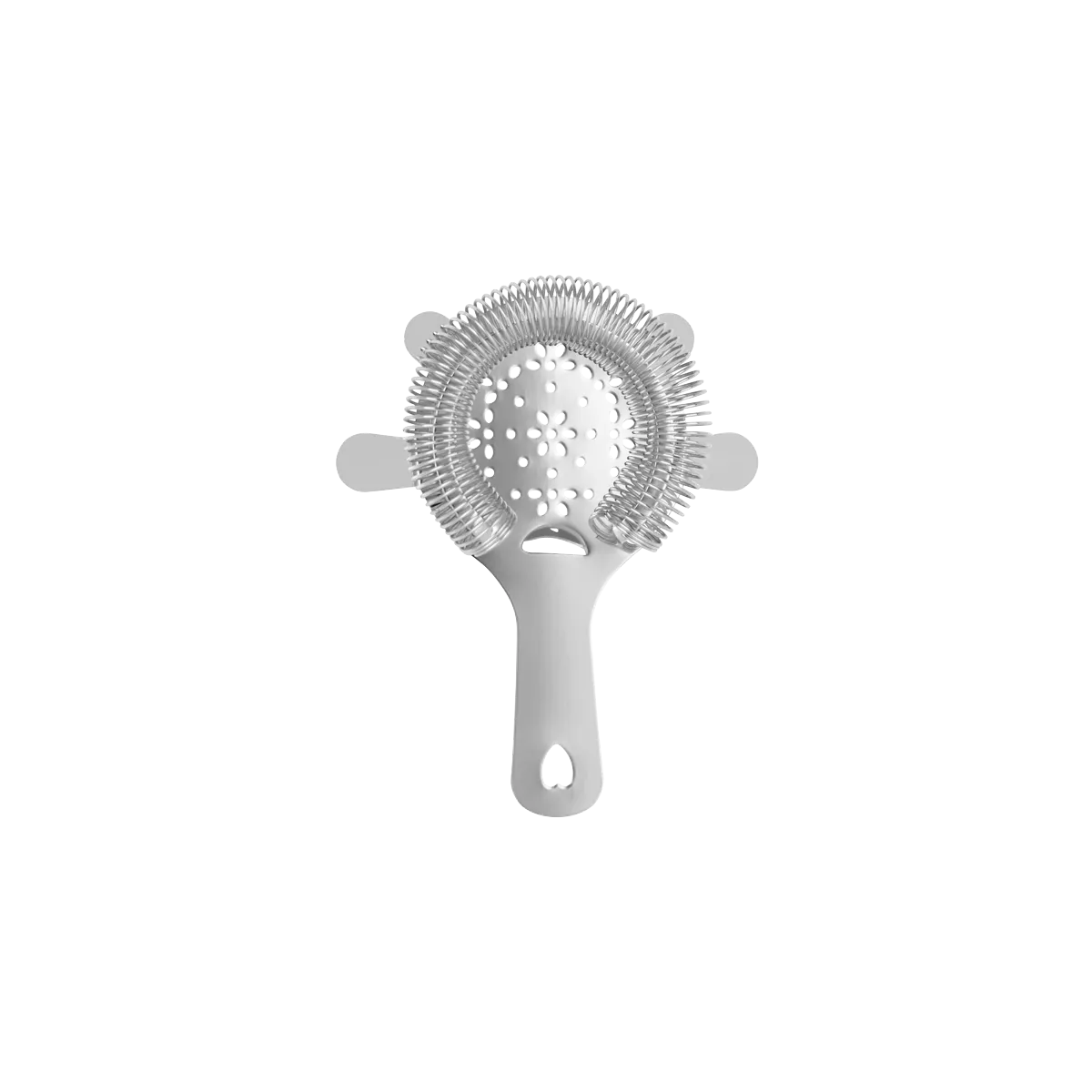 4 Prong Hawthorn Strainer with Flat Handle Stainless Steel