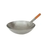 Wok Round Bottom-Iron, Wood Handle, 330mm