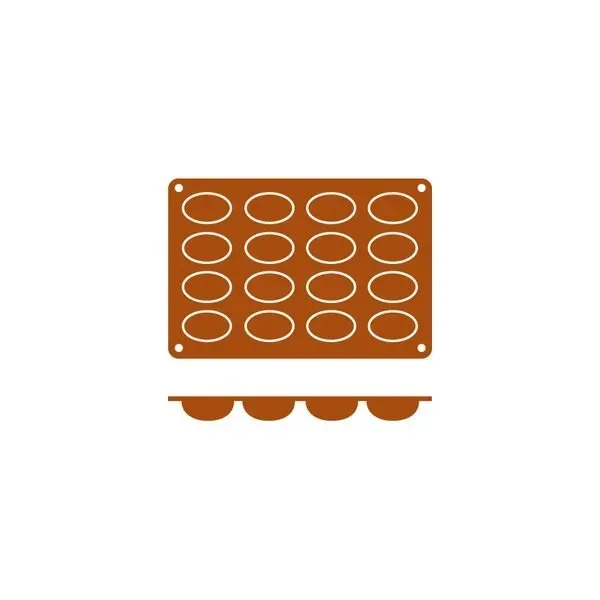 Mould Oval Silicon — 16 Cup