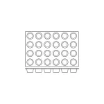 Mould Muffin Silicon — 24 Cup 69x39mm 122ml
