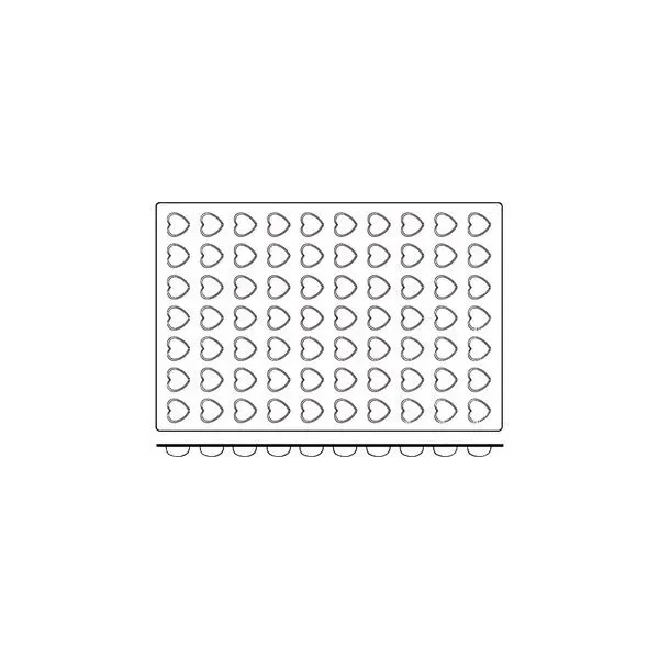Mould Mini Heart Silicon — 70 Cup 36x39x16mm 11ml