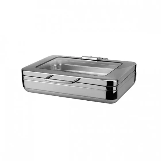 Induction Chafer-18/10 | Rect. | 1/1 Size - Glass Lid