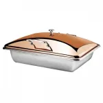 Induction Chafer-18/10 | Rect. | 1/1 Size - Golden Rose Lid