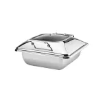 Induction Chafer-18/10 | Rect. | 2/3 Size - Glass & S/S Lid