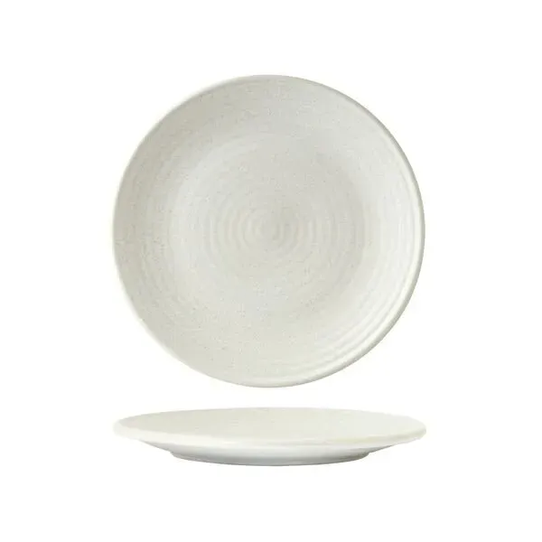 Zuma Round Coupe Ribbed Plate-210mm Ø - Frost