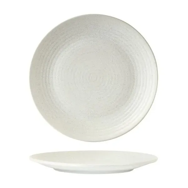 Zuma Round Coupe Ribbed Plate-265mm Ø - Frost
