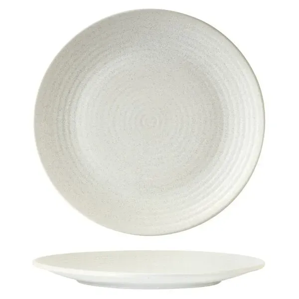 Zuma Round Coupe Ribbed Plate-310mm Ø - Frost