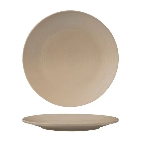 Zuma Round Coupe Ribbed Plate-265mm Ø - Sand
