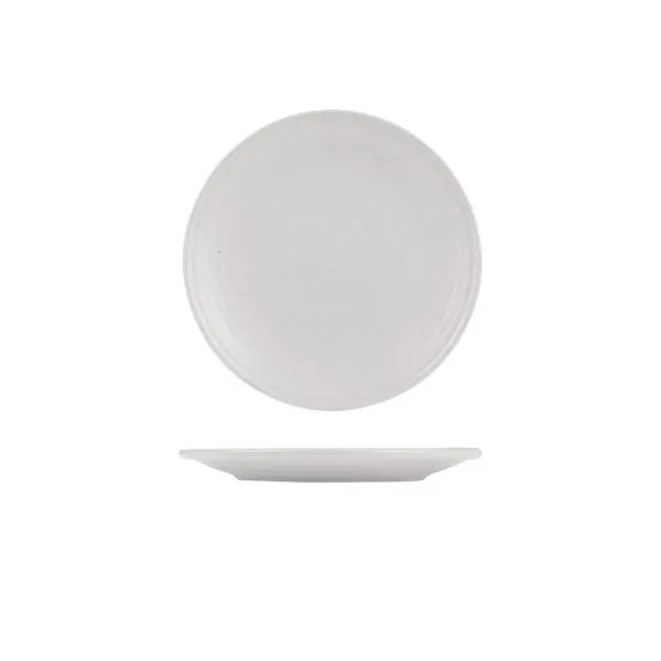 Zuma Round Coupe Ribbed Plate-210mm Ø - Pearl Aspen