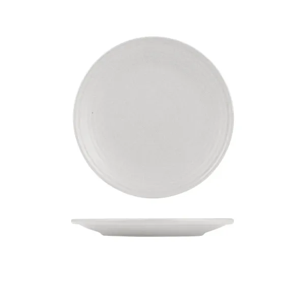 Zuma Round Coupe Ribbed Plate-265mm Ø - Pearl Aspen