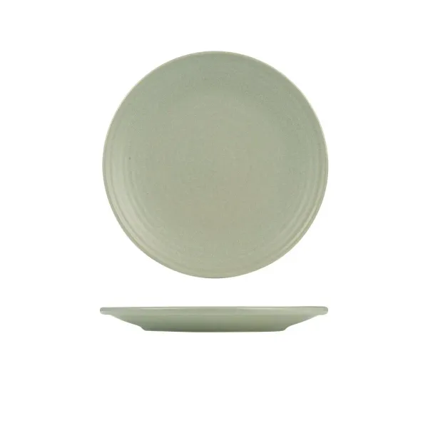 Zuma Round Coupe Ribbed Plate-265mm Ø - Pearl Pistachio