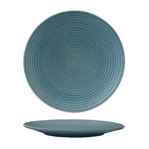 Zuma Round Coupe Ribbed Plate-265mm Ø - Denim