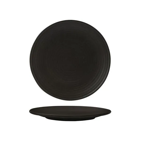 Zuma Round Coupe Ribbed Plate-210mm Ø - Charcoal
