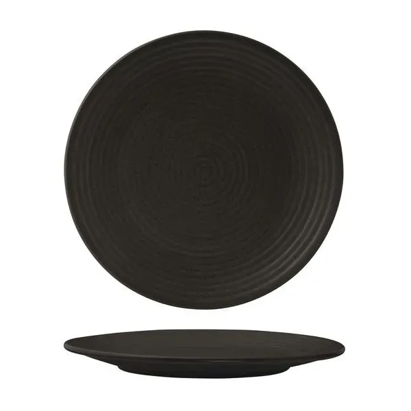 Zuma Round Coupe Ribbed Plate-265mm Ø - Charcoal
