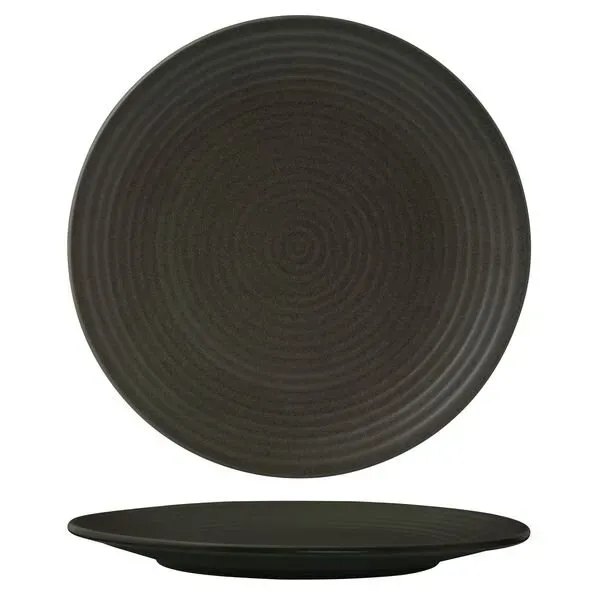 Zuma Round Coupe Ribbed Plate-310mm Ø - Charcoal