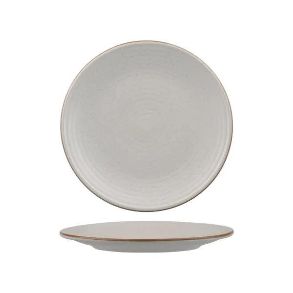 Zuma Round Coupe Ribbed Plate-210mm Ø - Mineral