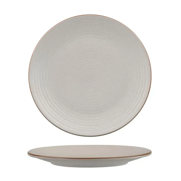 Zuma Round Coupe Ribbed Plate-265mm Ø - Mineral