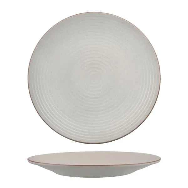 Zuma Round Coupe Ribbed Plate-310mm Ø - Mineral