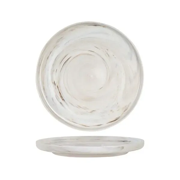 Walled Round Plate-280mm Ø - Marble