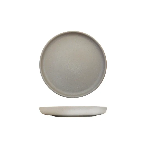Walled Round Plate - 220mm Ø - Light Grey