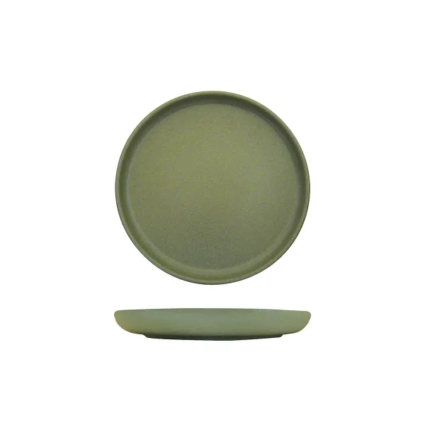 Walled Round Plate - 220mm Ø - Green