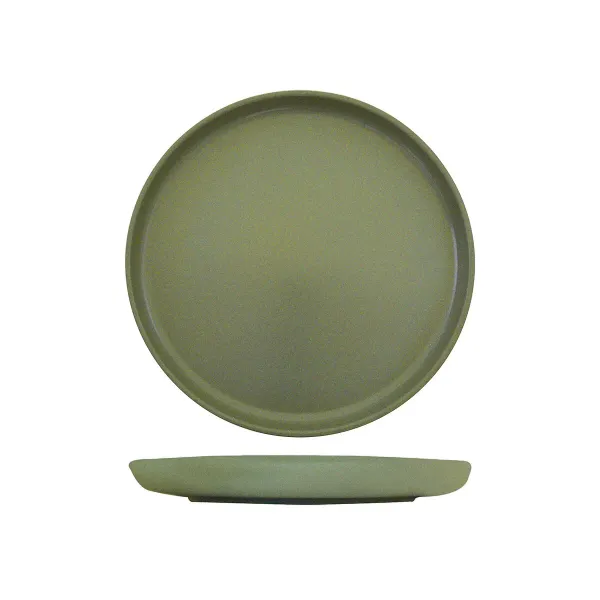 Walled Round Plate - 280mm Ø - Green