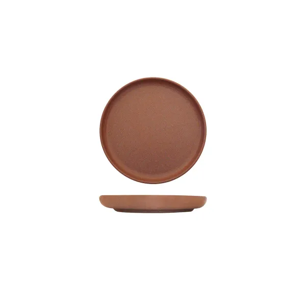 Walled Round Plate - 175mm Ø - Brown