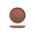 Walled Round Plate - 220mm Ø - Brown