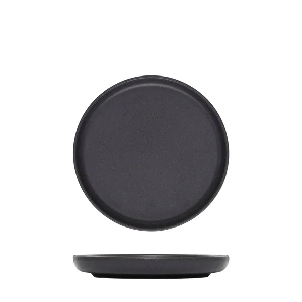 Walled Round Plate - 175mm Ø - Black