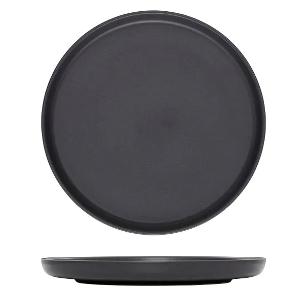 Walled Round Plate - 280mm Ø - Black