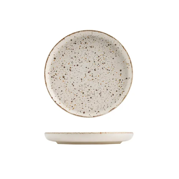 Walled Round Plate - 220mm Ø - Pebble