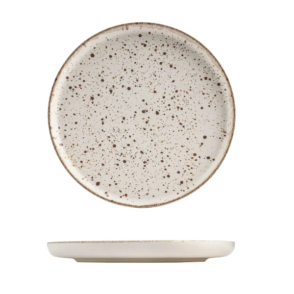 Walled Round Plate - 280mm Ø - Pebble