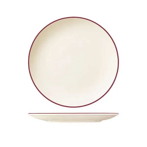 Round Plate Coupe - 270mm Ø - Maroon Band