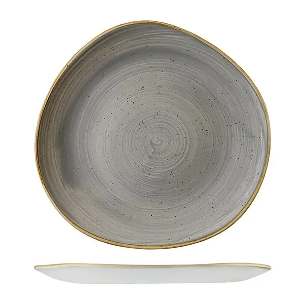 Organic Round Plate-286mm Ø - Peppercorn Grey