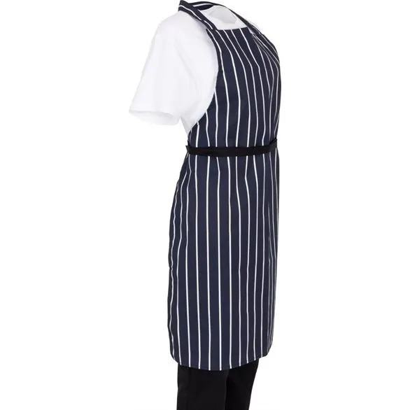 Whites Butchers Stripe Bib Apron Blue/White