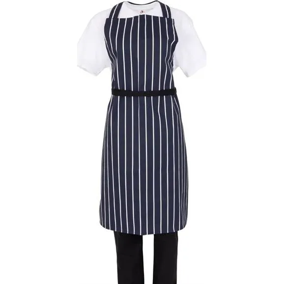 Whites Butchers Stripe Bib Apron Blue/White