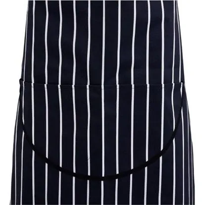 Whites Butchers Stripe Bib Apron with Pocket Blue/White