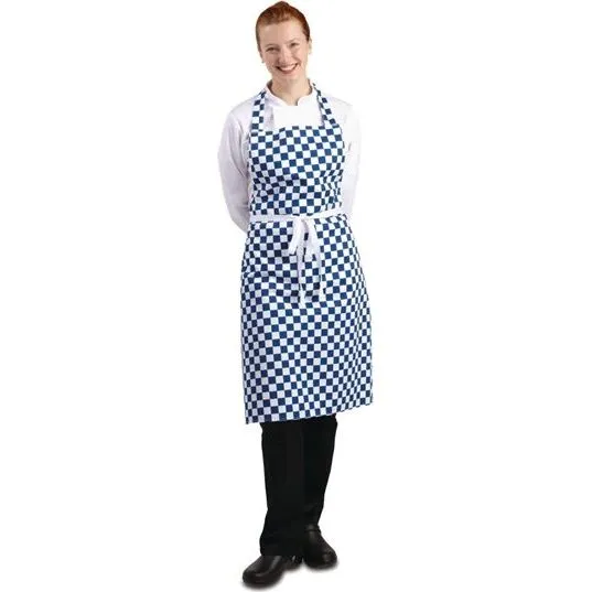 Whites Bib Apron Polycotton Blue/White Check
