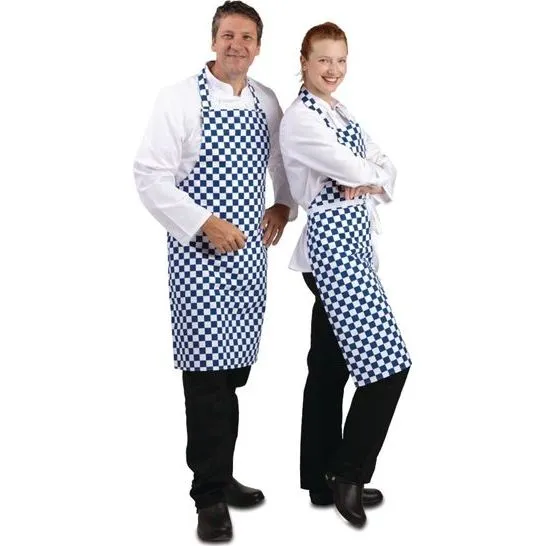 Whites Bib Apron Polycotton Blue/White Check