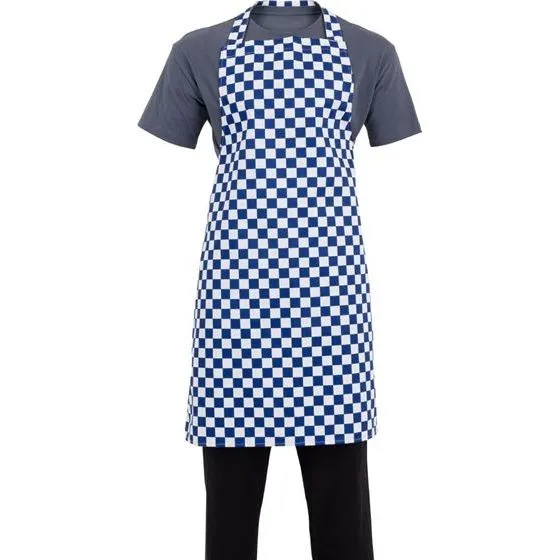 Whites Bib Apron Polycotton Blue/White Check