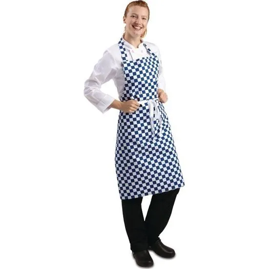 Whites Bib Apron Polycotton Blue/White Check