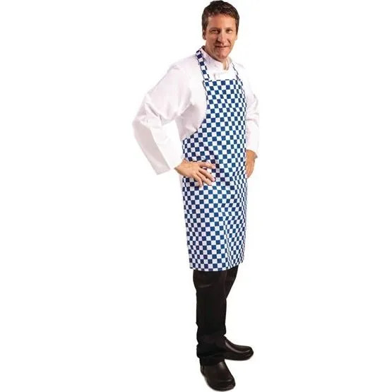 Whites Bib Apron Polycotton Blue/White Check