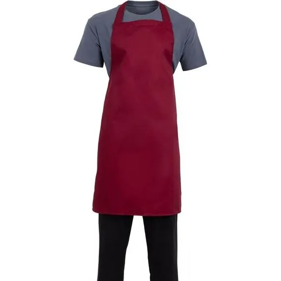 Whites Bib Apron Polycotton Burgundy