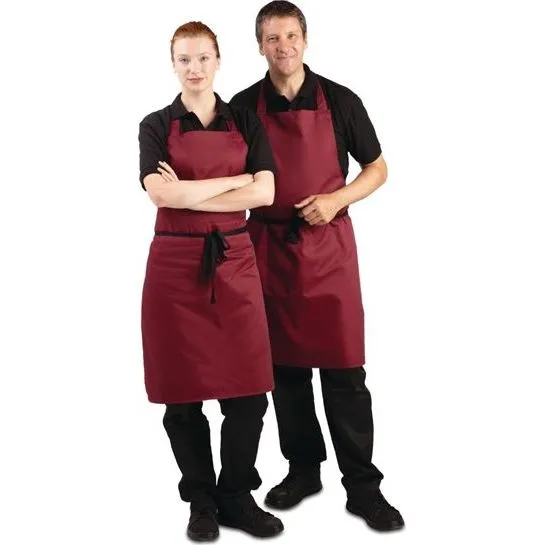 Whites Bib Apron Polycotton Burgundy