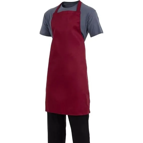 Whites Bib Apron Polycotton Burgundy