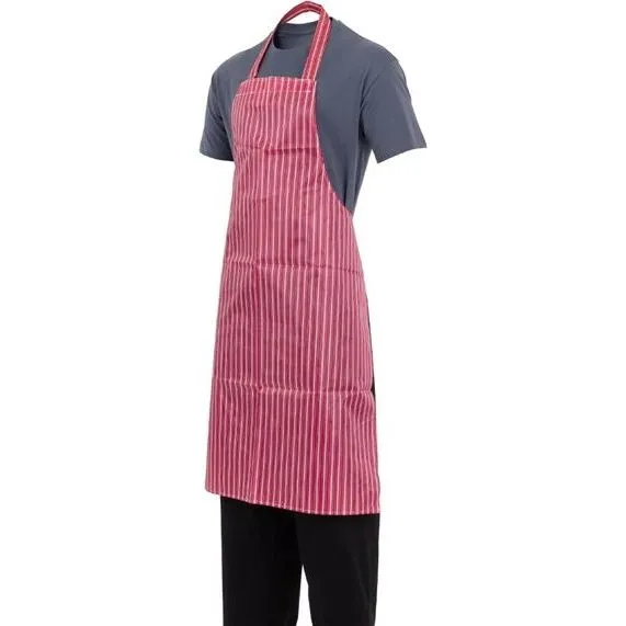 Whites Water Resistant Bib Apron Red/White Stripe