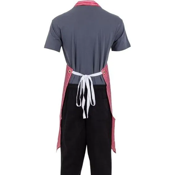Whites Water Resistant Bib Apron Red/White Stripe