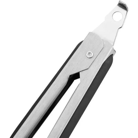 23cm Black Silicone Head Stainless Steel Tongs view 4