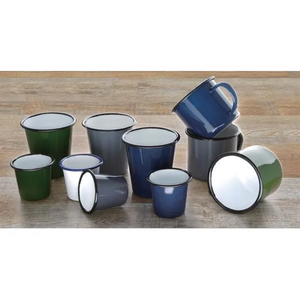 Olympia Enamel White/Blue Sauce Cup - 115ml 4oz (box 6) view 3